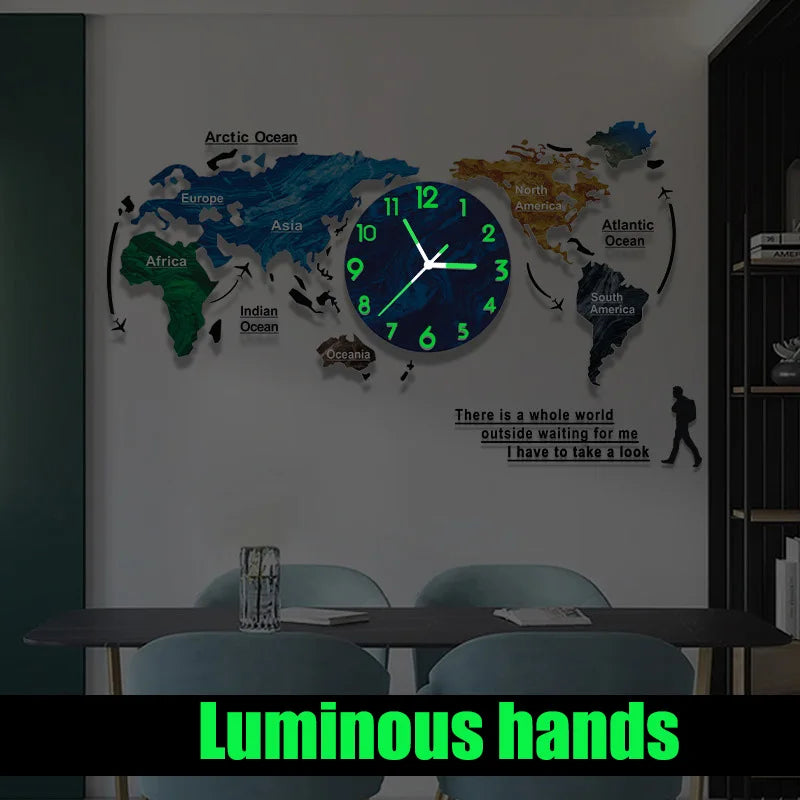 Unique Acrylic Wall Clock 3D DIY Large Wall Hanging Clock with Stickers for Office Home Living Room Wall Art Home Decorations