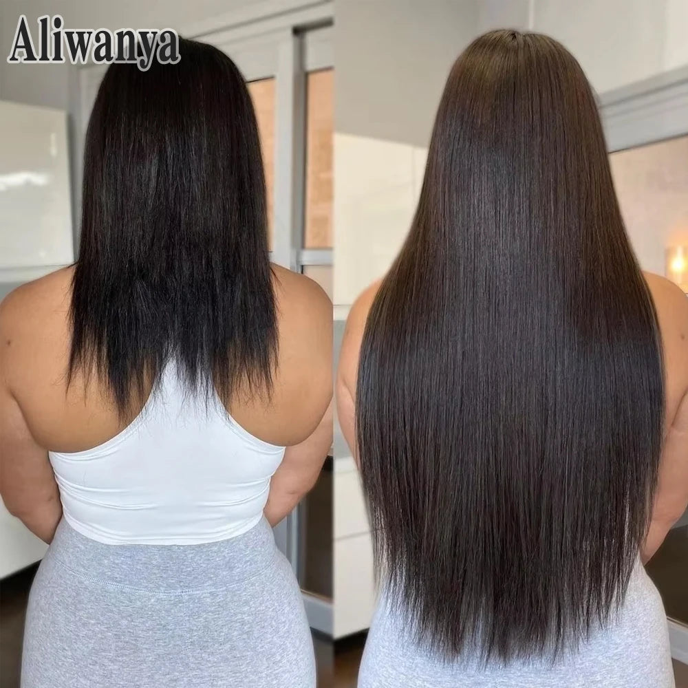 Synthetic Straight Tape In Hair Extensions 10pcs Natural Hair Extension 24inch For Women Invisible Double Sided Free Style