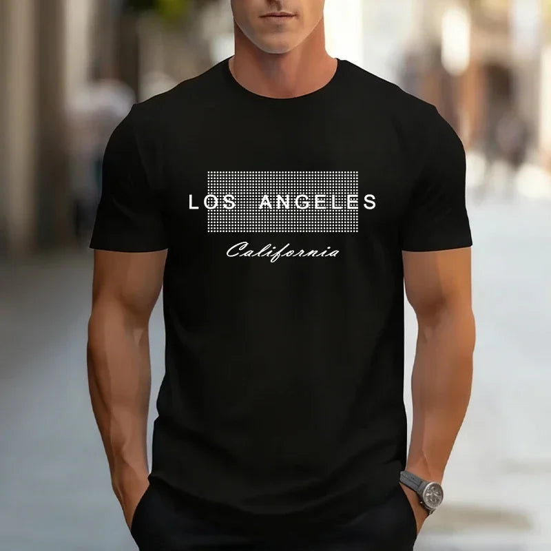 2026 Summer New Men's T-shirt High Quality 100% Cotton Pure Color Tees Urban Casual Fashion Short Sleeve O-neck Top Streetwear