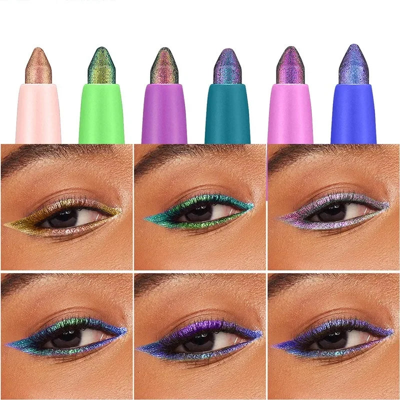 Pearlescent Aurora Purple Eyeliner Pen Chameleon Metallic Eye Liner Shiny Eyeshadow Lying Silkworm Green Blue Makeup Pigment