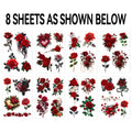 8 Sheets Large Temporary Tattoo Sticker Fake Tattoos for Women Girls,Waterproof Long Lasting Body Art Makeup Sexy Realistic Arm