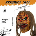 Horror Pumpkin Masquerade Mask Latex Cosplay Face Cover Creepy Halloween Costume for Carnival Party Role Play Performance