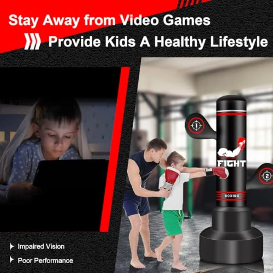 Upgraded Heavy Freestanding Punching Bag for Adults Teens 70" Standing Punching Bag Kicking Bag Heavy Bag Women Men Kickboxing