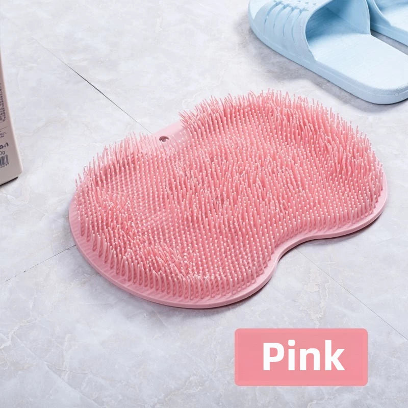 Foot Wash Brush Rub Back with Sucker Brush Bathroom Tool Foot Massage Pad Shower Massage Mat Exfoliating Bath Pad Bath Sponge