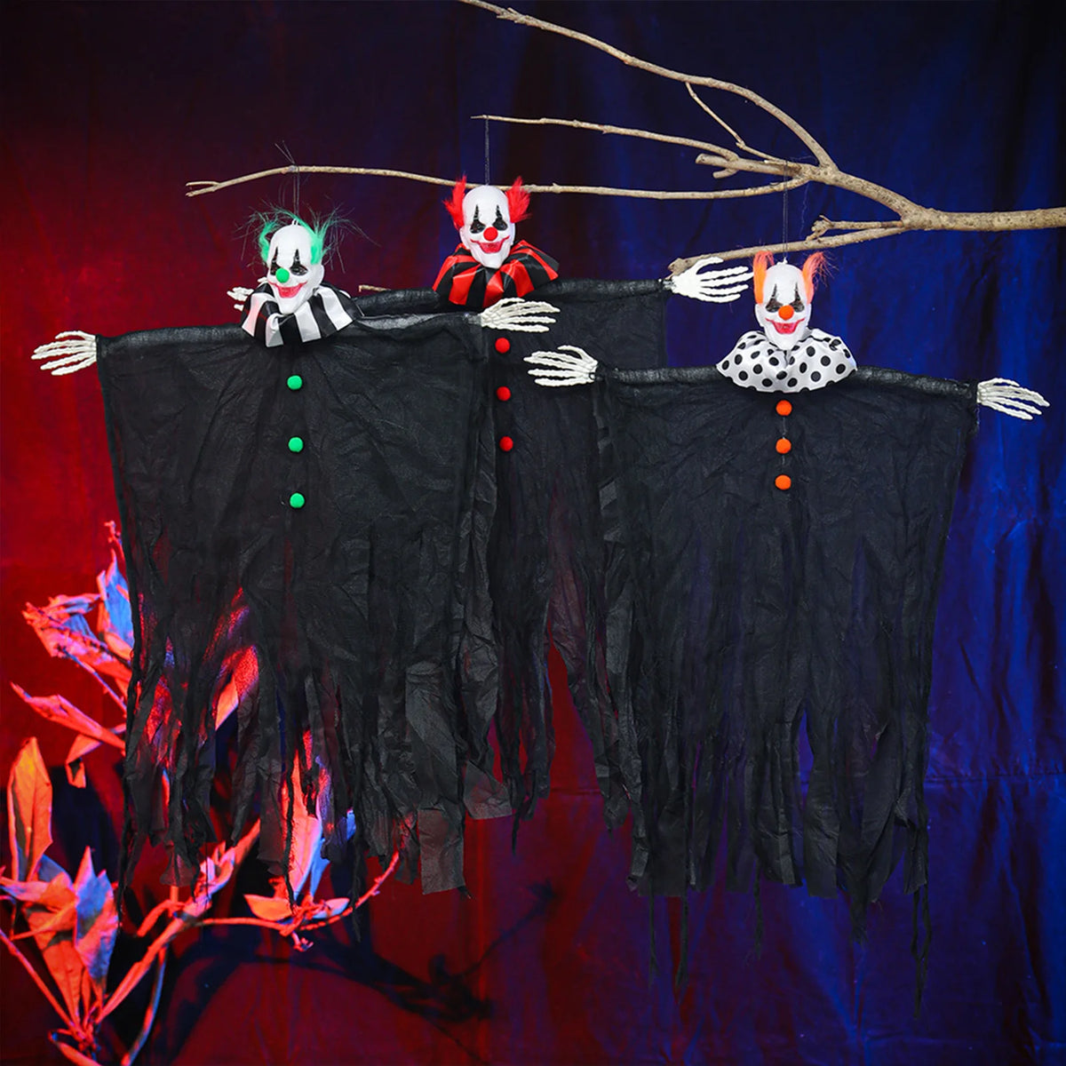 Halloween Hanging Skeleton Props Halloween Scene Layout Hanging Ghost for Outdoor Porch Patio Tree