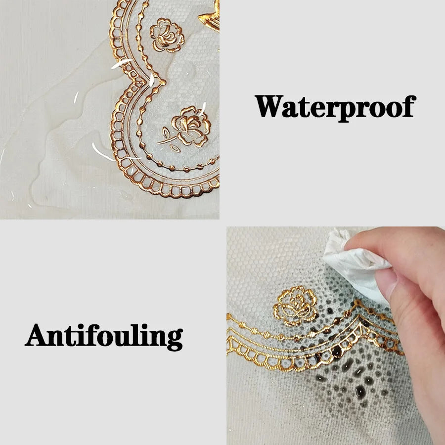 Lace thickened tablecloth rectangular waterproof oil resistant stain resistant European dining table cloth