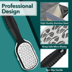 [Professional Foot File] Heavy-Duty Stainless Steel Pedicure Tool | Non-Slip Ergonomic Handle | Dead Skin Remover for Feet