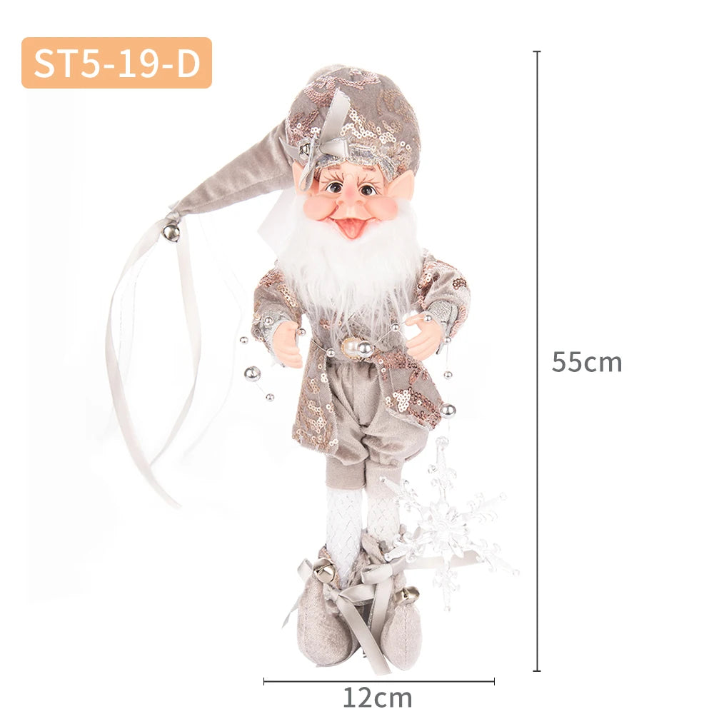 Christmas Decoration Santa Claus Statue Standing Elf Doll Decoration Christmas Tree Pendant Home Merry Christmas New Year Gift