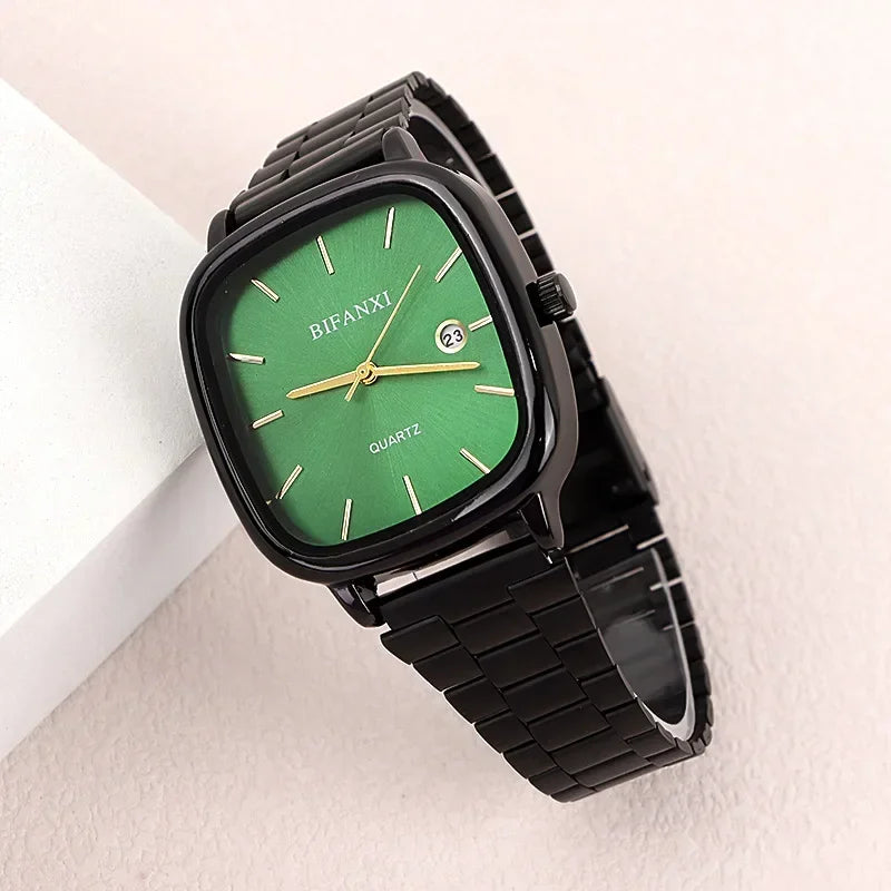 Famous Brand Men Calendar Watch Stainless Steel Strip Quartz Watches Dropshipping Luxury Gift Gold Wristwatches Wholesale