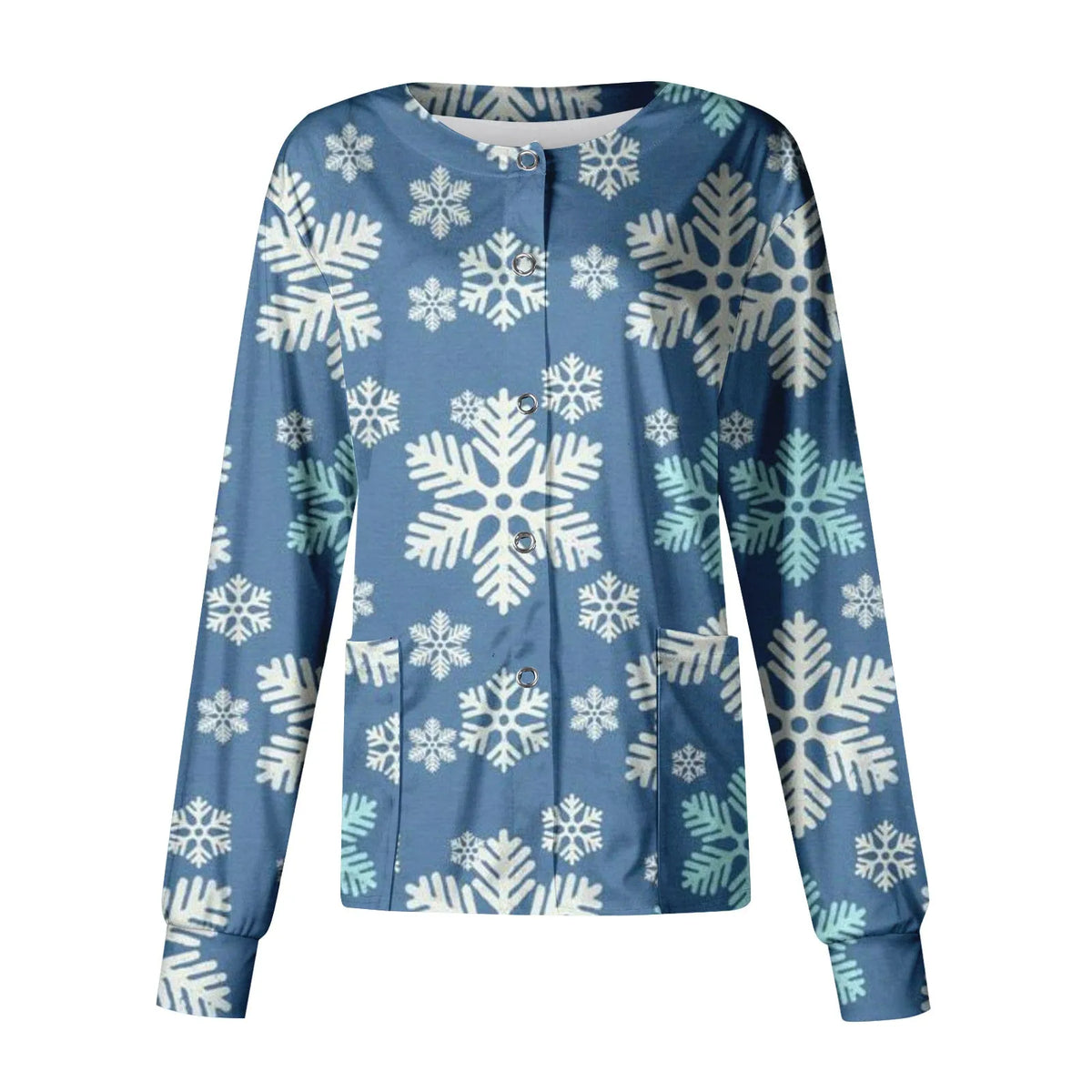 Christmas Womens Scrub Uniform Tops 2024 Long Sleeve Christmas Tree Printed Top Nurses Working T Shirts Blouse With Pockets