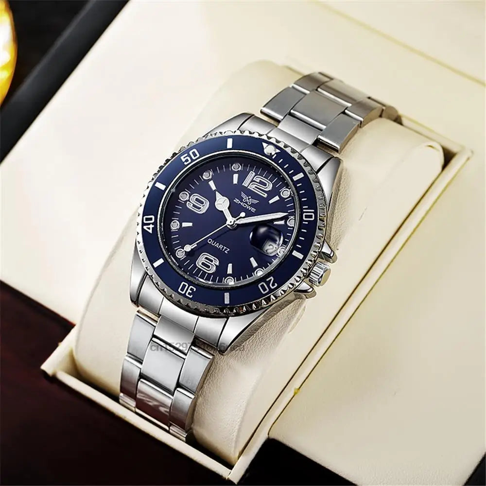 Luxury Mens Watches Stainless Steel Business Date Quartz Watch Men Fashion 2025 Sport Clock Relogio Masculino
