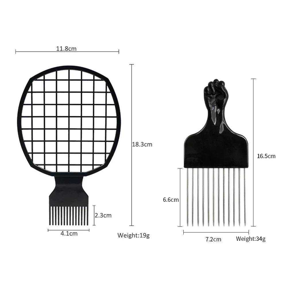 Men Hair Styling Tools Professional Hairdressing Set African Twist Sponge Gloves Barber Shop Hair Curls Fork Comb Pick Comb