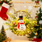 Battery Operated 11.8" Globe String Lights, 2 Pack Warm White Hanging Ball Lights with Remote, 8 Lighting Modes & Auto Timer, IP54 Tree Lights for DIY Floral, Plant & Wedding Decor