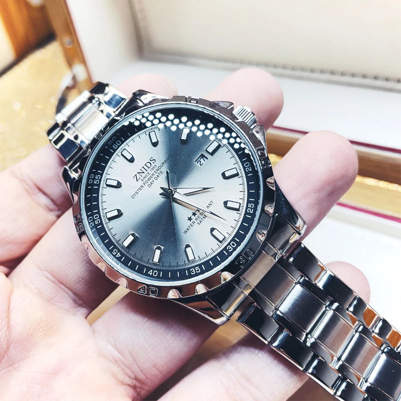 Men's Sports Watch, Waterproof Stainless Steel Strap, Quartz Wristwatch with Luminous Watch, Date Display, Round Case, Men's Casual Business Watch, 2026 New Fashion Casual Watch, Best Gift for Men
