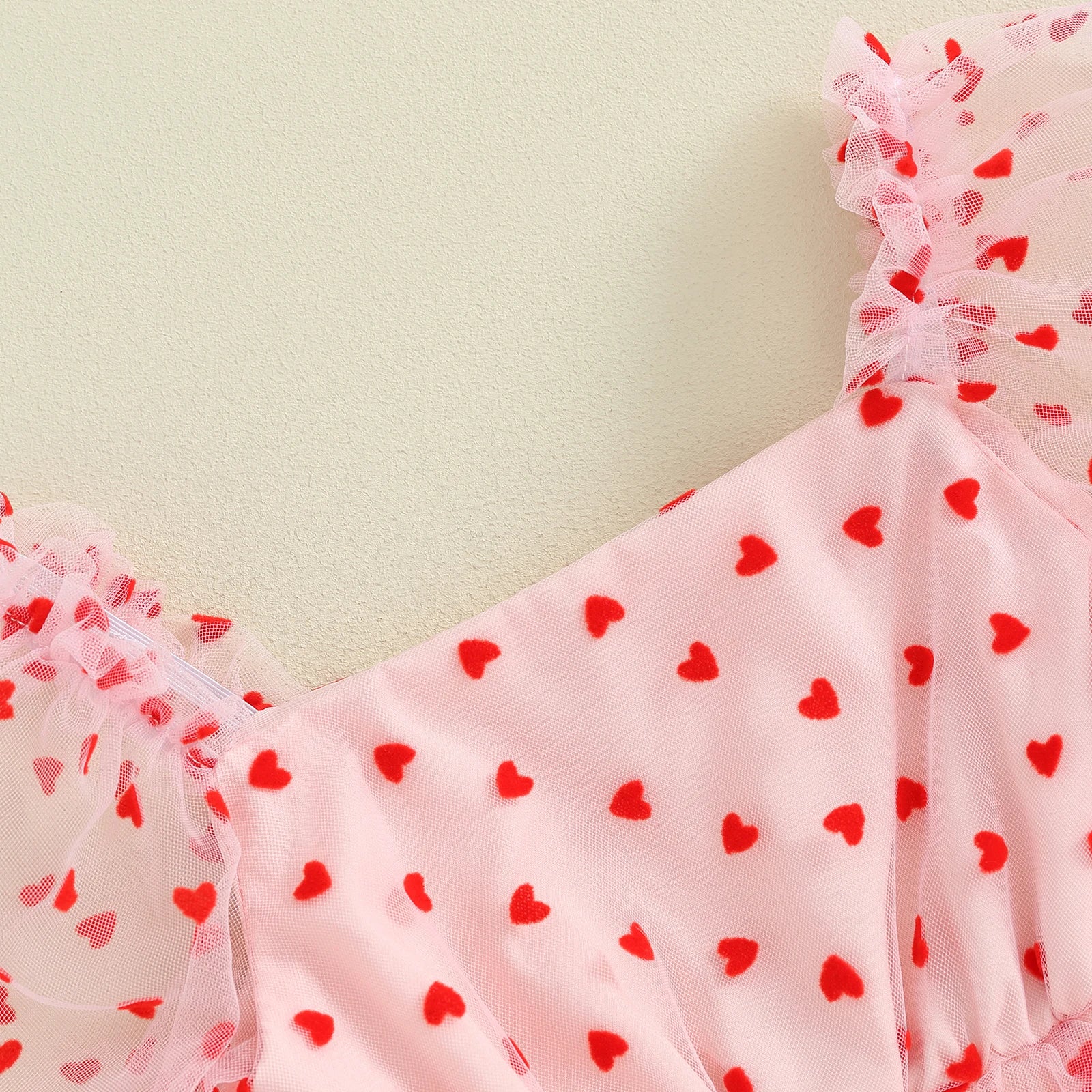 Pudcoco Newborn Infant Baby Girl Outfit, Short Sleeve Heart Print A-line Romper Dress with Bowknot Headband Clothes 0-18M
