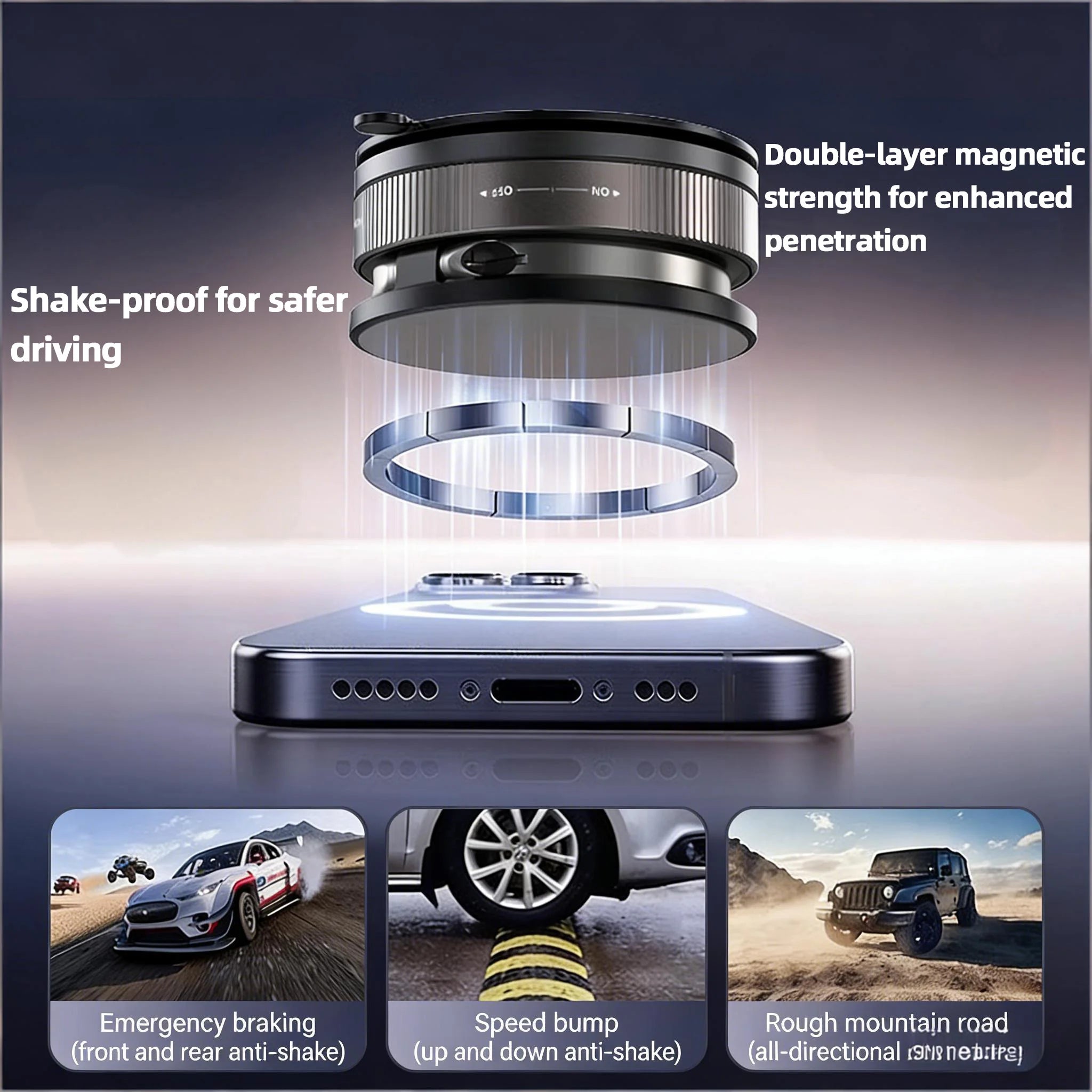 Strong Magnet Magnetic Phone Holder 360° Rotation Foldable Retractable Suction Cup Car Phone Mount For Car/Home/Office