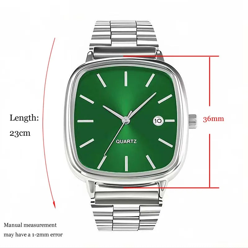 Fashion Brand Men Watch Steel Strap Business Calendar Quartz Watches Luxury Wristwatches Gift Dropshipping Big Dial Clock