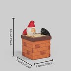 1 PC Glowing Chimney Santa Claus and Cat Decoration Illuminated Novelty Christmas Gift for Holiday Display Resin Figurines Craft
