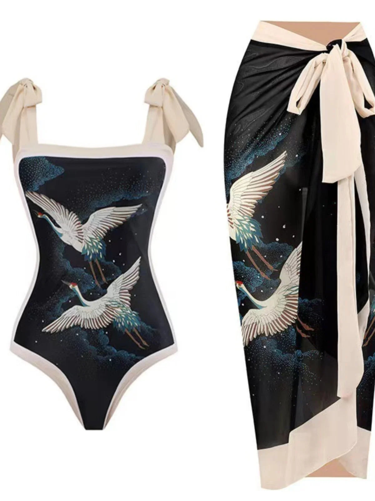 Sexy Slimming One-Piece Swimsuit Women's Beach Dress Set Fashionable Thermal Spa Swimming Bikini Full Coverage Fixed Chest Pad