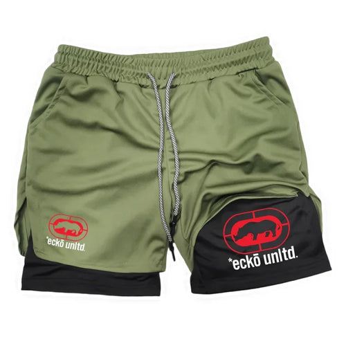 2026Men Running Shorts 2 in 1 Double-deck Sport Shorts Sportswear Gym Fitness Short Pants Training Jogging Bottom Men's Clothing
