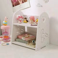 Hello Kitty 2-Tier Desktop Storage Shelf, Kawaii White Desk Organizer, Cute Makeup Stationery Display Rack for Woman Home Office