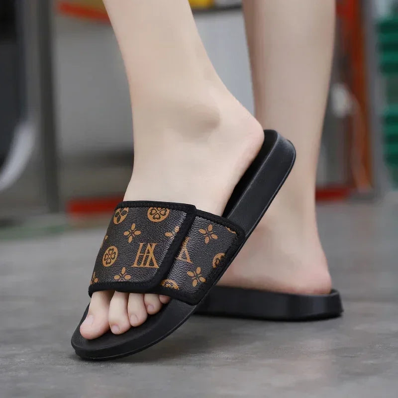 Men's Genuine Leather Sandals Comfortable Man Sandal House Slippers Man Summer Shoes Sale Genuine Mens Slipper Flip Flop Slides