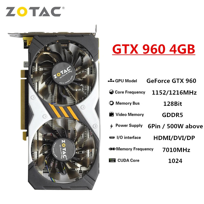 Used Zotac Graphics Cards GTX 1650 1660 1060 1050Ti 6GB 1050 Ti 3GB 4GB 1660S Super Video Card GPU Desktop PC Computer Mining