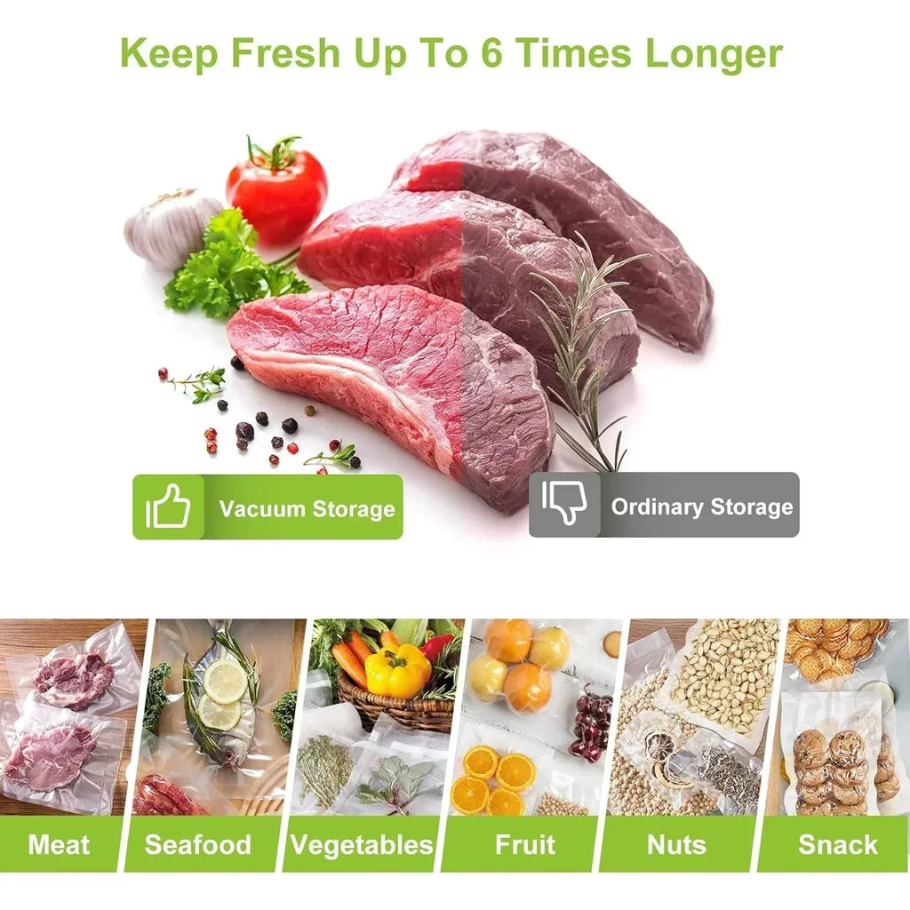 2 Roll Vacuum Packaging Sealer Bags for Food Fresh Long Keeping, 20cm Wide Food Preservation and Vacuum Cooking Embossed Bag