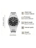 Watch men's fashion steel strip quartz watch waterproof night light calendar men's watch