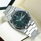 2026 new steel couple's watch, gradient green dial, butterfly buckle, dual calendar, P36, luminescent, waterproof watch