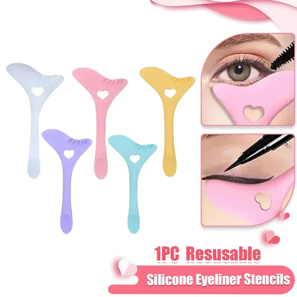 Eyeliner Makeup Stencils 1pc Multi-functional Silicone Eyeliner Aid Tool Drawing Lipstick Wearing Aid Face Cream Applicator