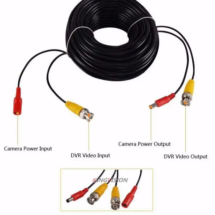 5m 10m 15m 20m 25m 30m 50m ALL Copper BNC+DC 2in1 Surveillance CCTV CAMERA Cables Video+Power HD AHD Security Wire Extended Line
