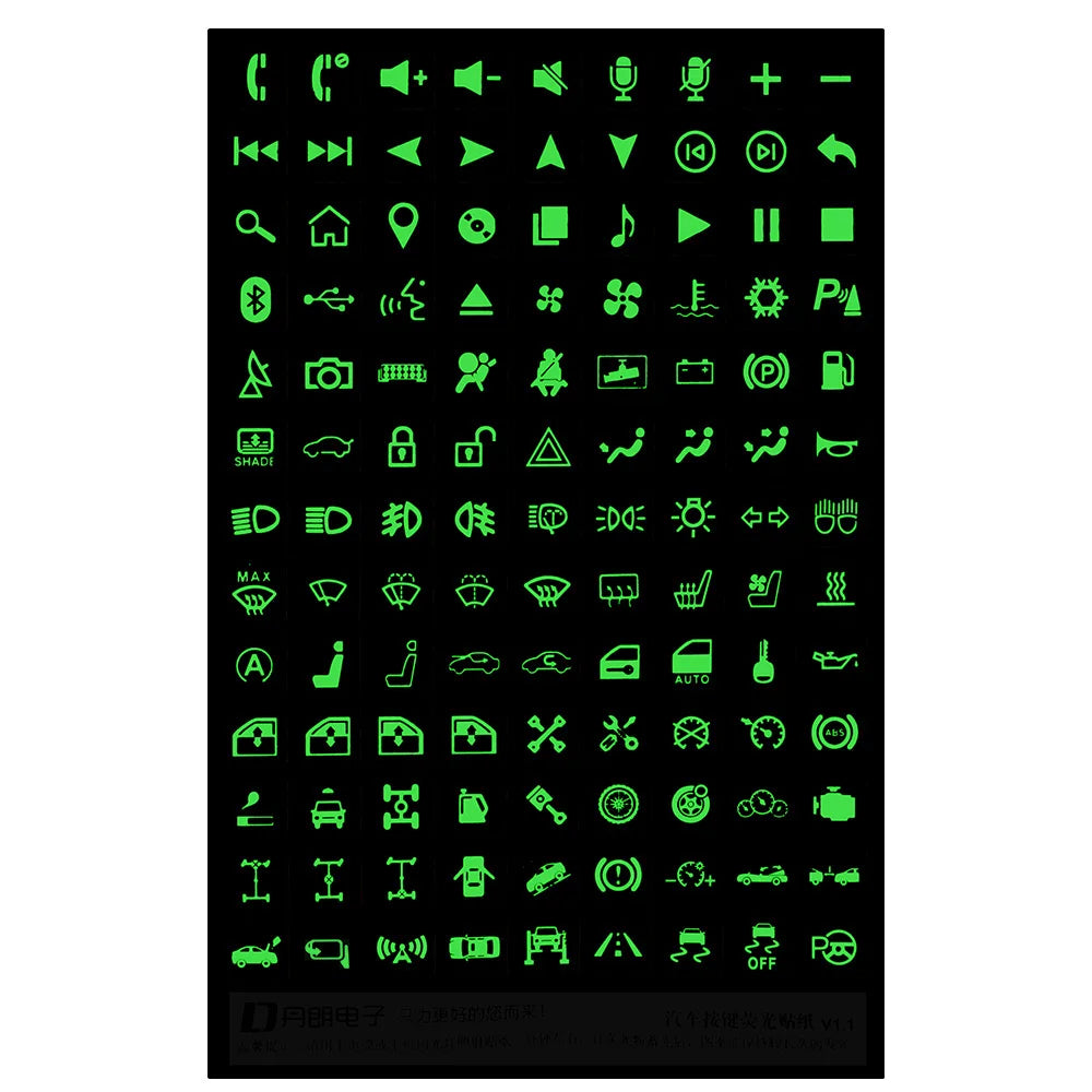 Luminous Labels Car Stickers Interior Decals Door Switches Panel Dash Board Decoration Truck Off Road Caravan Auto Accessories