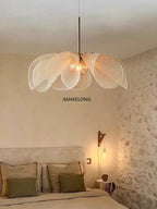 Wabi Sabi Flower Chandelier French Fabric Modern Ceiling Pendant Lights Home Decor Lighting Hanging Lamp  room decorchandeliers