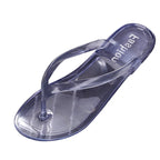 Fashion Transparent Jelly Crystal Flip Flops Female Flat Bottom Korean Version Summer Beach Leisure Casual Outdoor Sandals