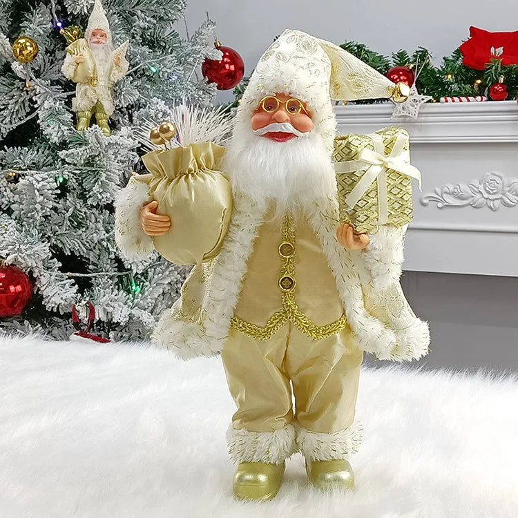 Christmas Theme Home Decorations Santa Claus doll Decoration Supplies 30 cm Standing Santa Claus