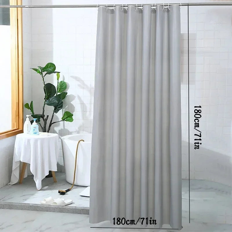 Clear Shower Curtain Plastic Shower Liner PEVA 180x180CM Lightweight Waterproof Shower Curtains for Bathroom with Magnets&Hooks
