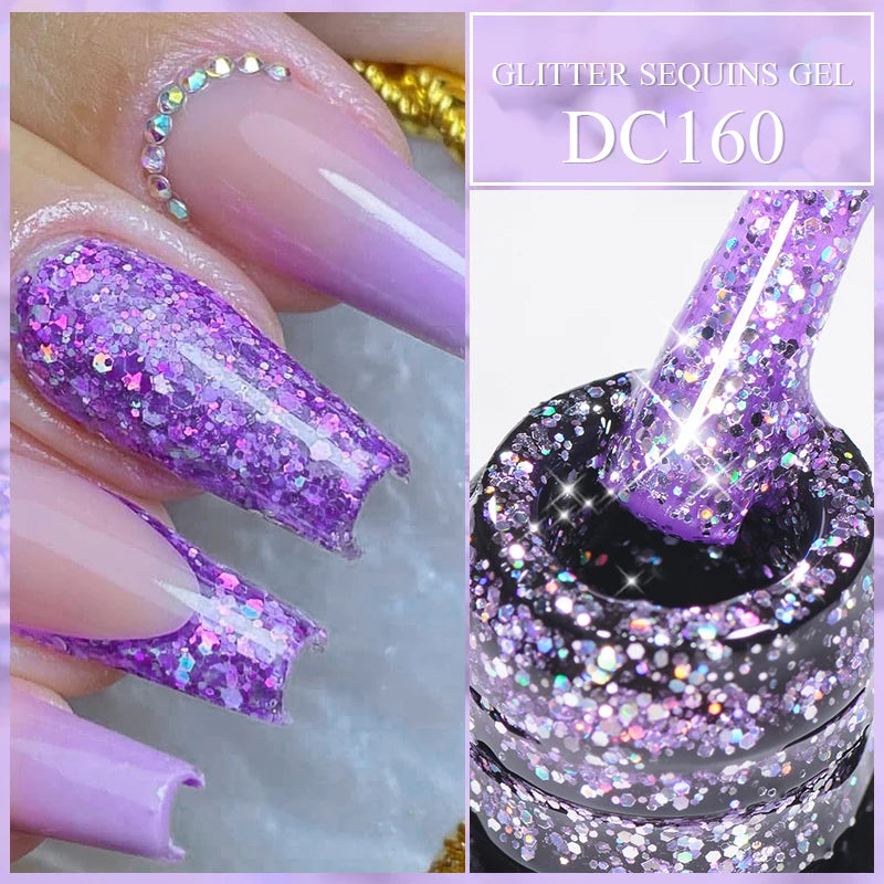 Mtssii 7ML Colorful Reflective Gel Nail Polish Glitter Sparkling Flash Glitter Gel Polish Semi Permanent Varnish Soak Off Nails