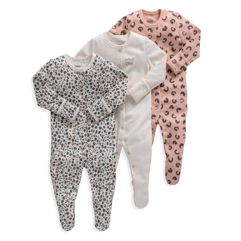 Brand Newborn Babies Clothes Infant Baby Boys Girls Romper Cotton Long Sleeve Pajamas Jumpsuit Toddler Clothes Outfits 3Pcs/Lot