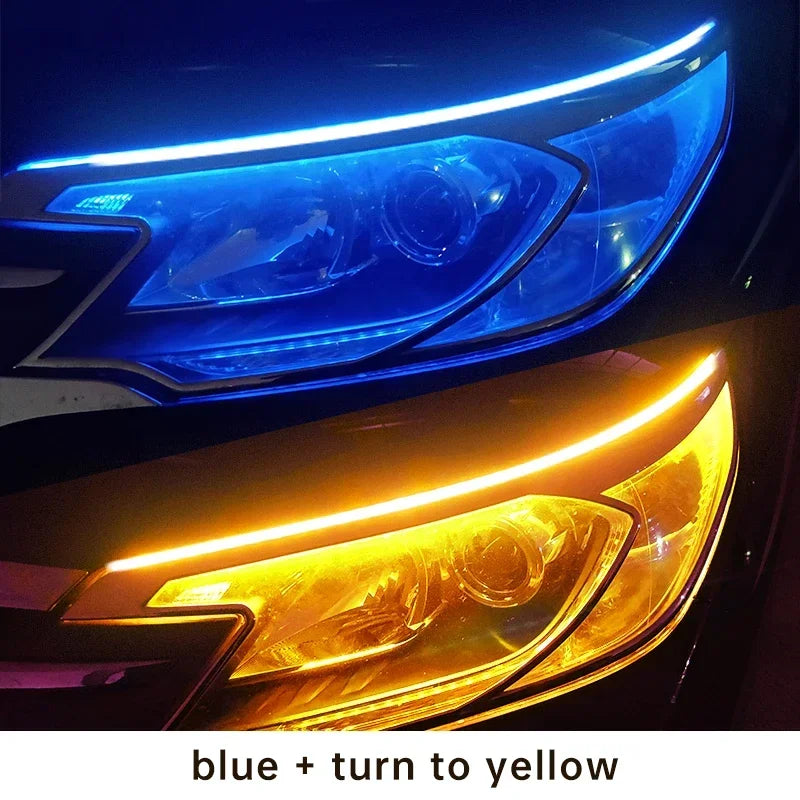 Flexible Car LED Daytime Running Light: DRL Strip with Turn Signal Lamp, 12V Auto Lighting Tool