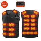New Winter Unisex V-Neck 22 Zone Heat Resistant Warm Vest Middle-Aged And Elderly People Worn Both Inside And Outside Waistcoat