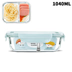 1/2/3 Grids Thickened Leak Proof Microwave Safe Food Crisper High Borosilicate Glass Bento Box With Lids Airtight Lunch Boxes