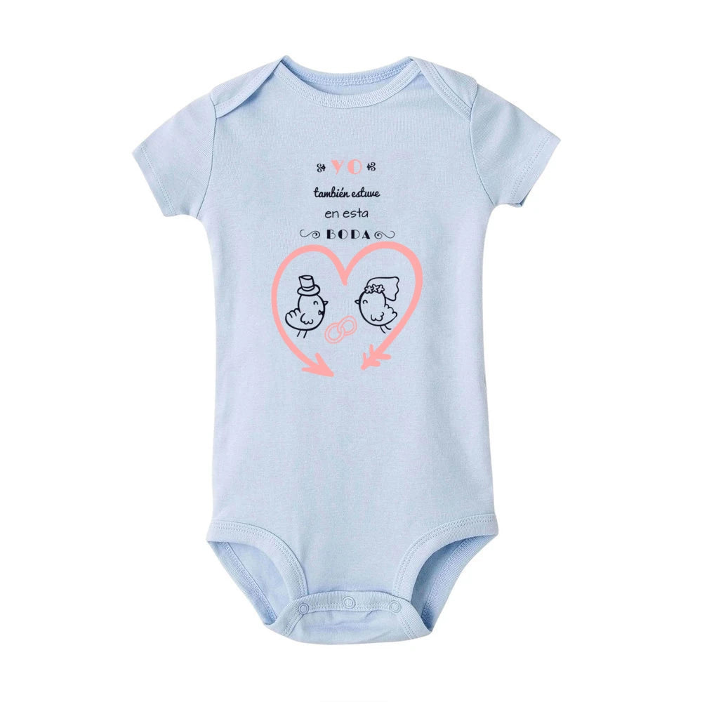 I Was Also At This Wedding Printed Baby Bodysuit Funny Infant Wedding Outfit Newborn Short Sleeve Romper Cute Toddler Jumpsuit
