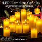 200-10Pcs Flameless Candles Wedding Decor Simulate Dripping LED Candles Flickering Flameless Candles Concert Atmosphere Candles