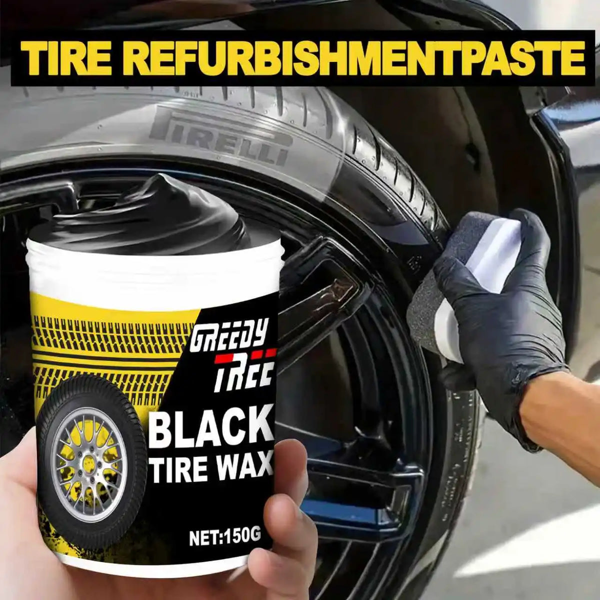 Tire Shine Spray and Dressing – High Gloss Black Tire Polish with UV Protection, Long-Lasting Tire Coating for Cars – Restores