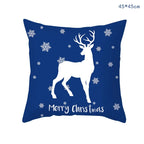 45cm Blue Snow Winter Christmas Pillowcase 2026 Xmas Ornaments Sofa Pillow Cover Merry Christmas Decor Home Car Cushion Cover