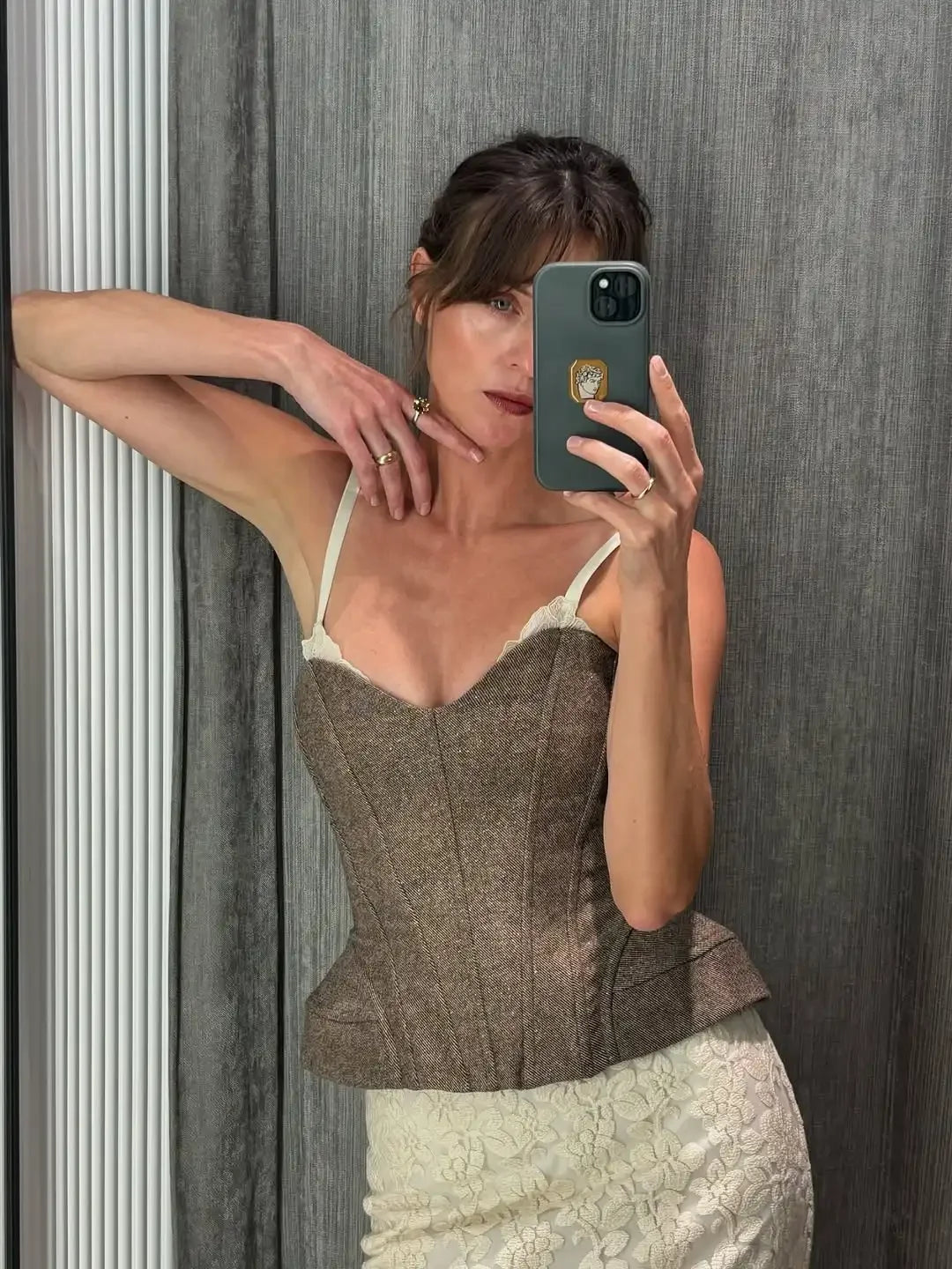 Women Spaghetti Strap Corset Top Female Panelled V-neck Sleeveless Backless Slim Fishbone Blouse 2026 Lady Party Evening Tops