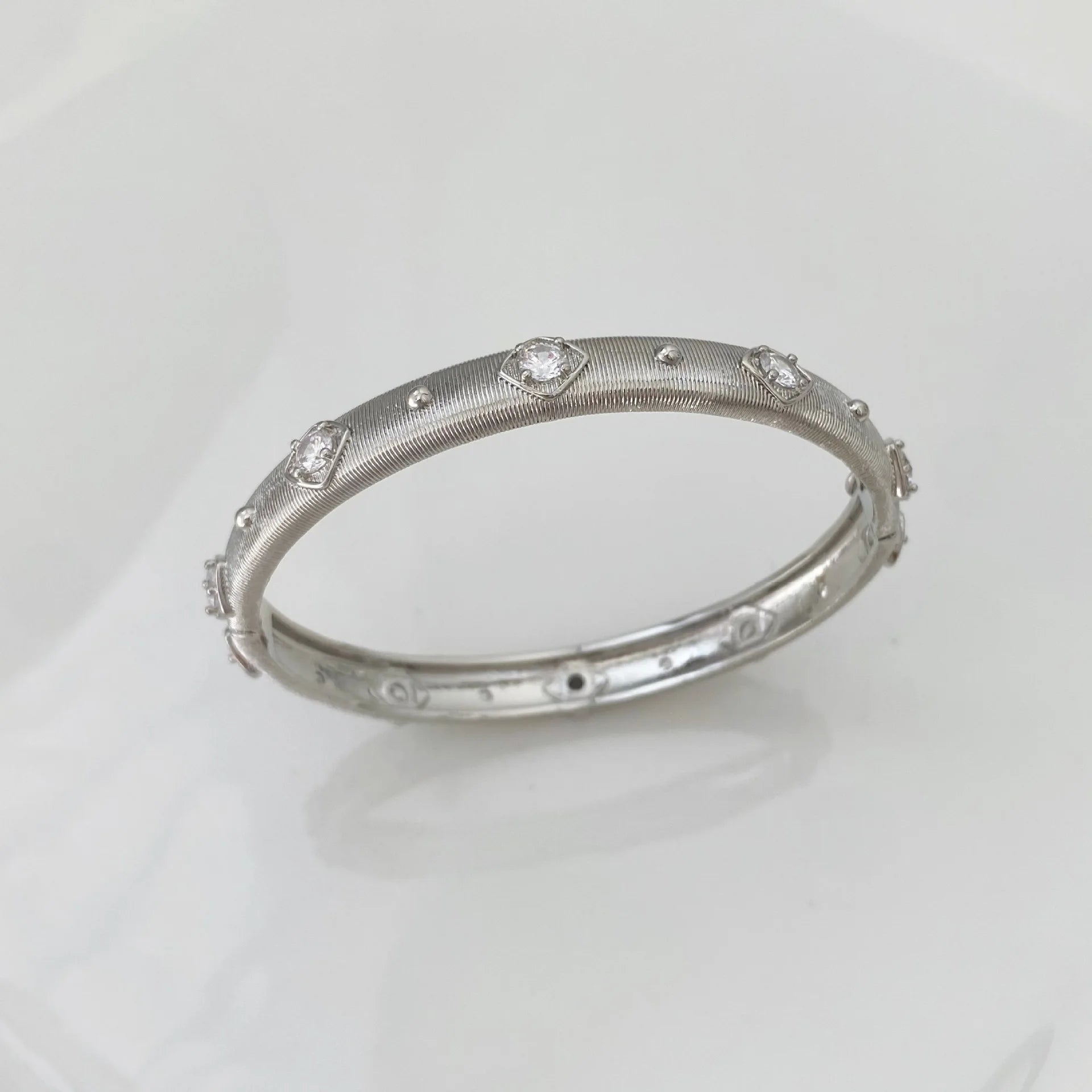 European and American New Style Palace Retro Brushed Diamond-Studded Open Bracelet for Women Exquisite Versatile Bangles