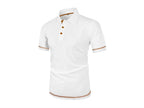 Summer ice silk lapel men's short-sleeved T-shirt men's clothing top