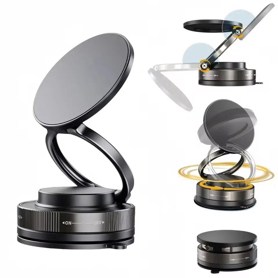 Car Phone Magnetic Stand Mechanical Vacuum Suction Cup Rotate 360 °   Magnetic Adsorption Bracket Universal Navigation Holder